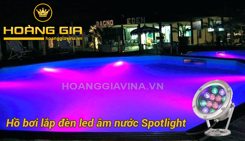 Hồ bơi lắp đèn led âm nước Spotlight - hoanggiavina.vn